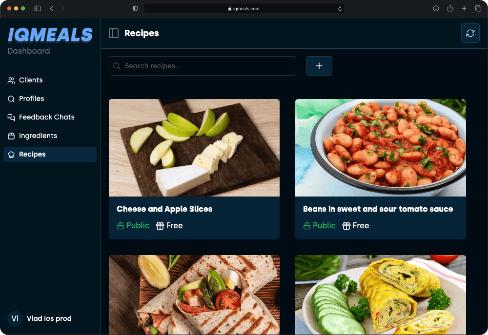 IQ Meals Project Desktop Link 1